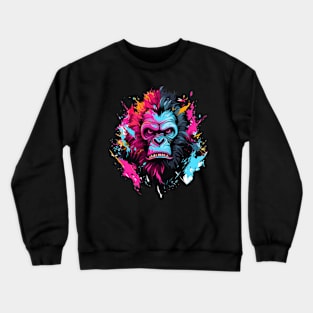 Abstract Colorful Bigfoot Sasquatch Crewneck Sweatshirt